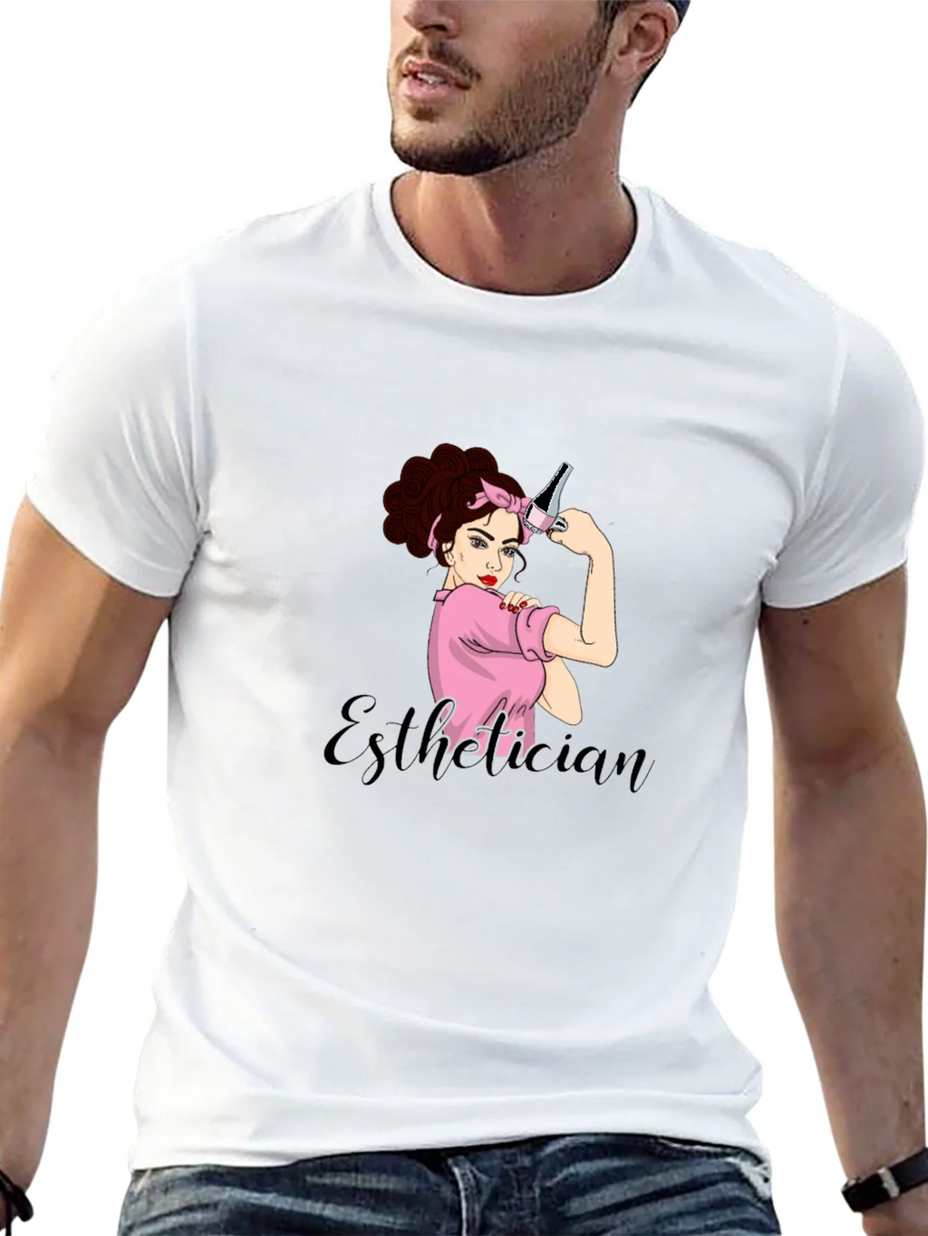 Esthetician Rosie the Riveter Graphic T-Shirt