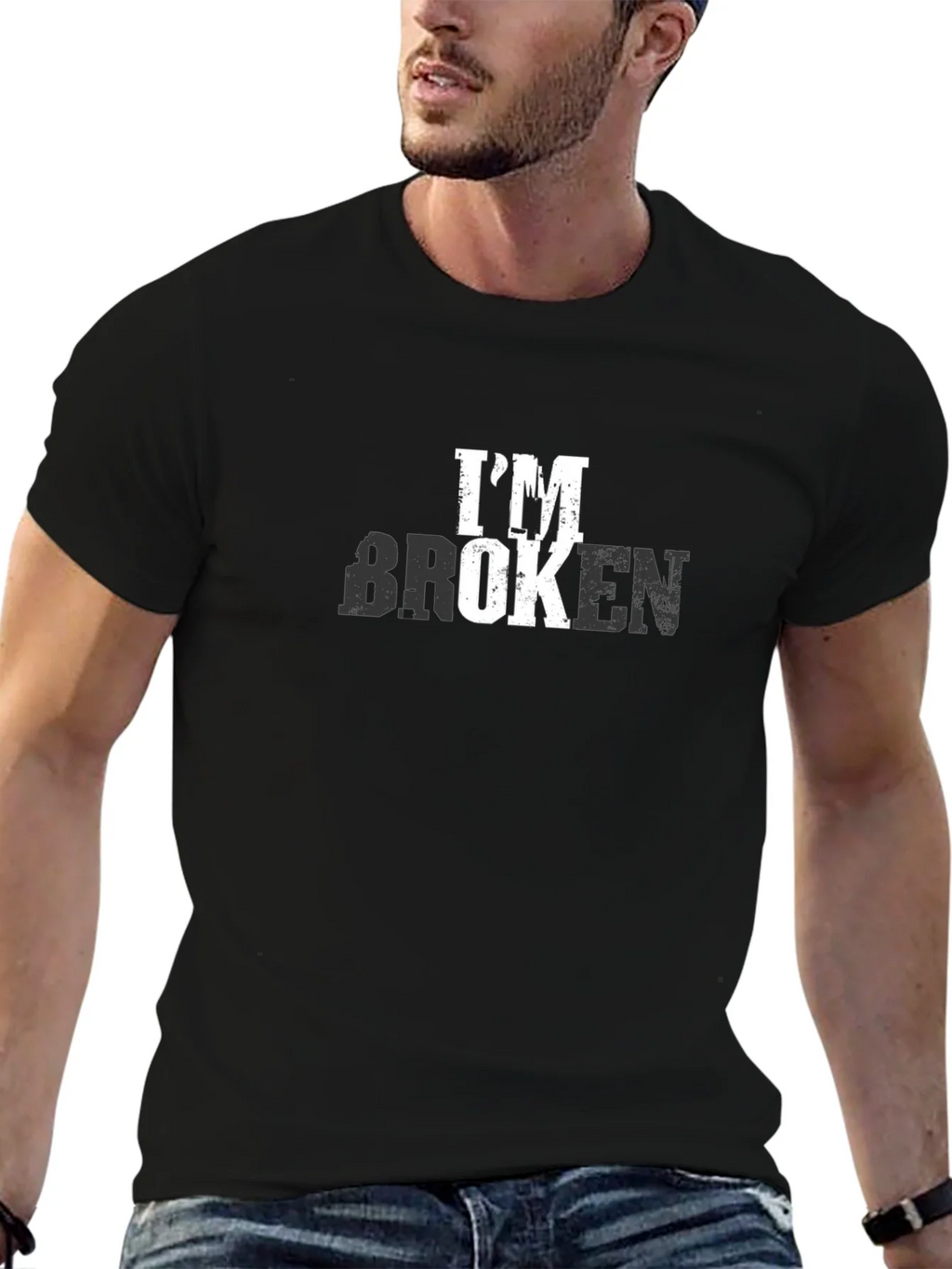 Im Broken Graphic T-Shirt - Distressed Print