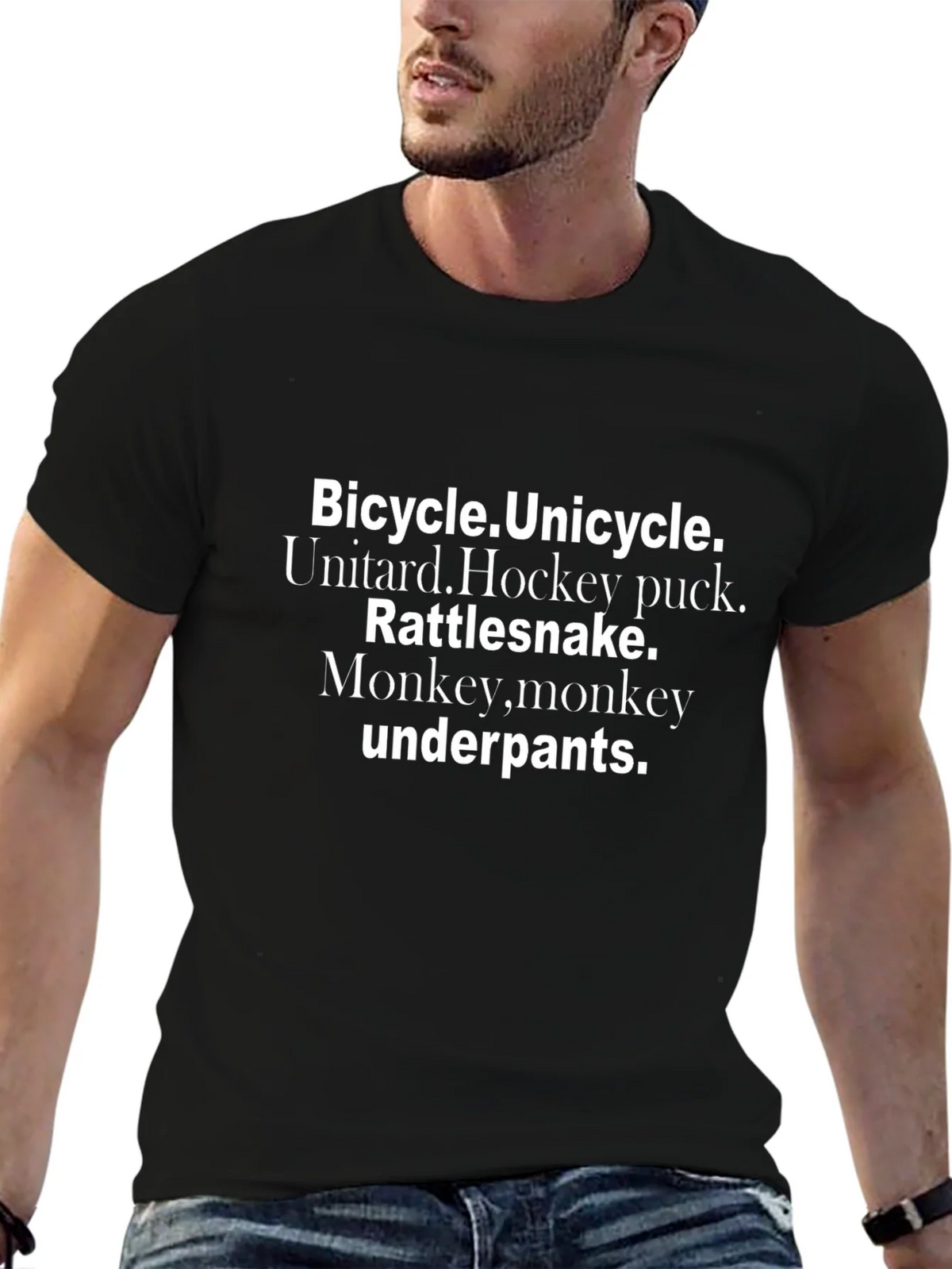 Bicycle Unicycle Underpants Novelty T-Shirt