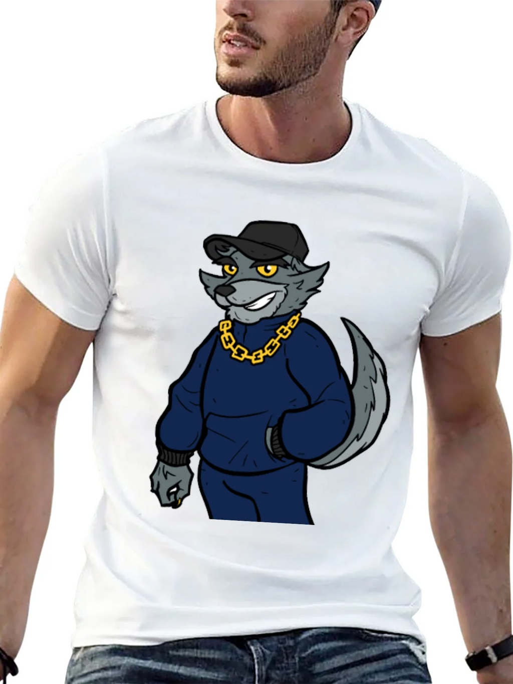 Cool Wolf Graphic Print Tee