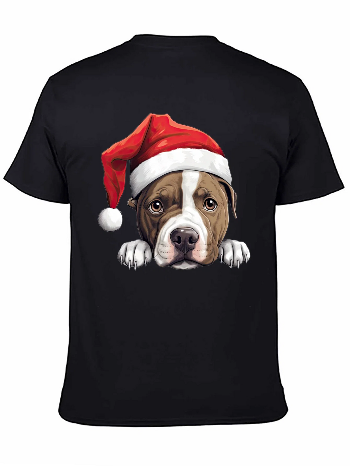 Dog in Santa Hat Graphic Tee