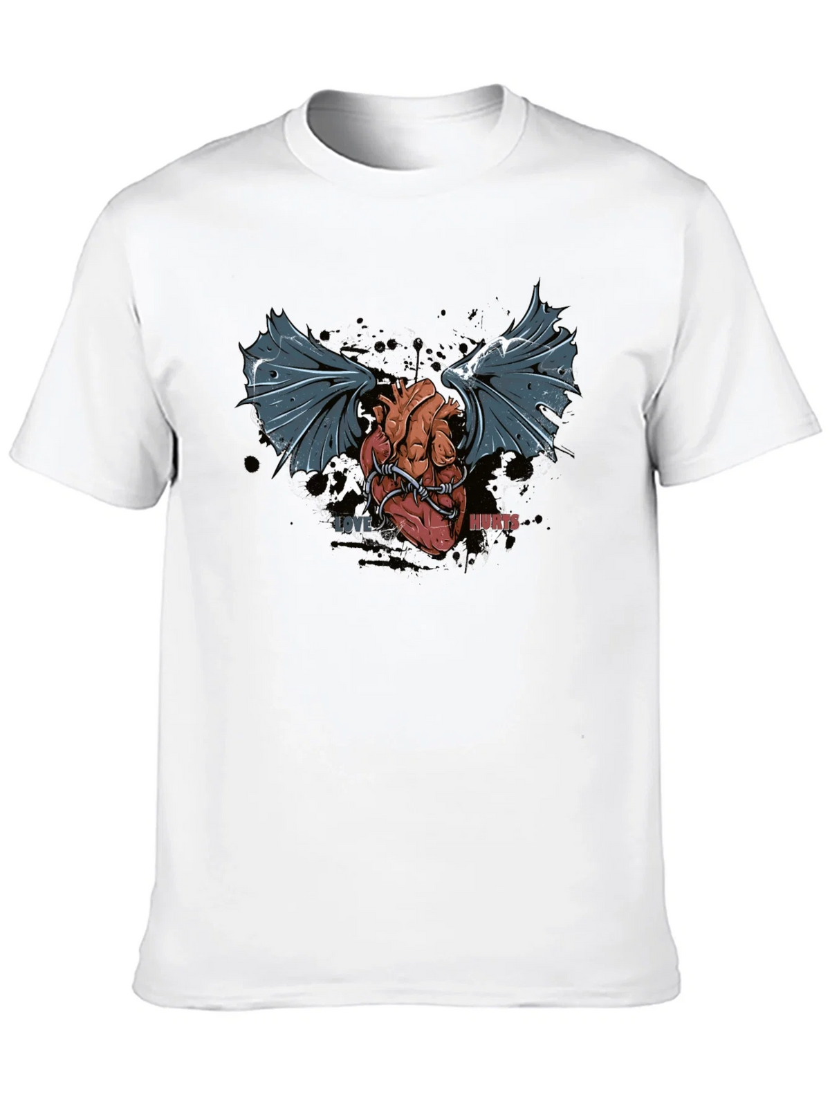 Love Hurts T-Shirt - Winged Heart Graphic Tee