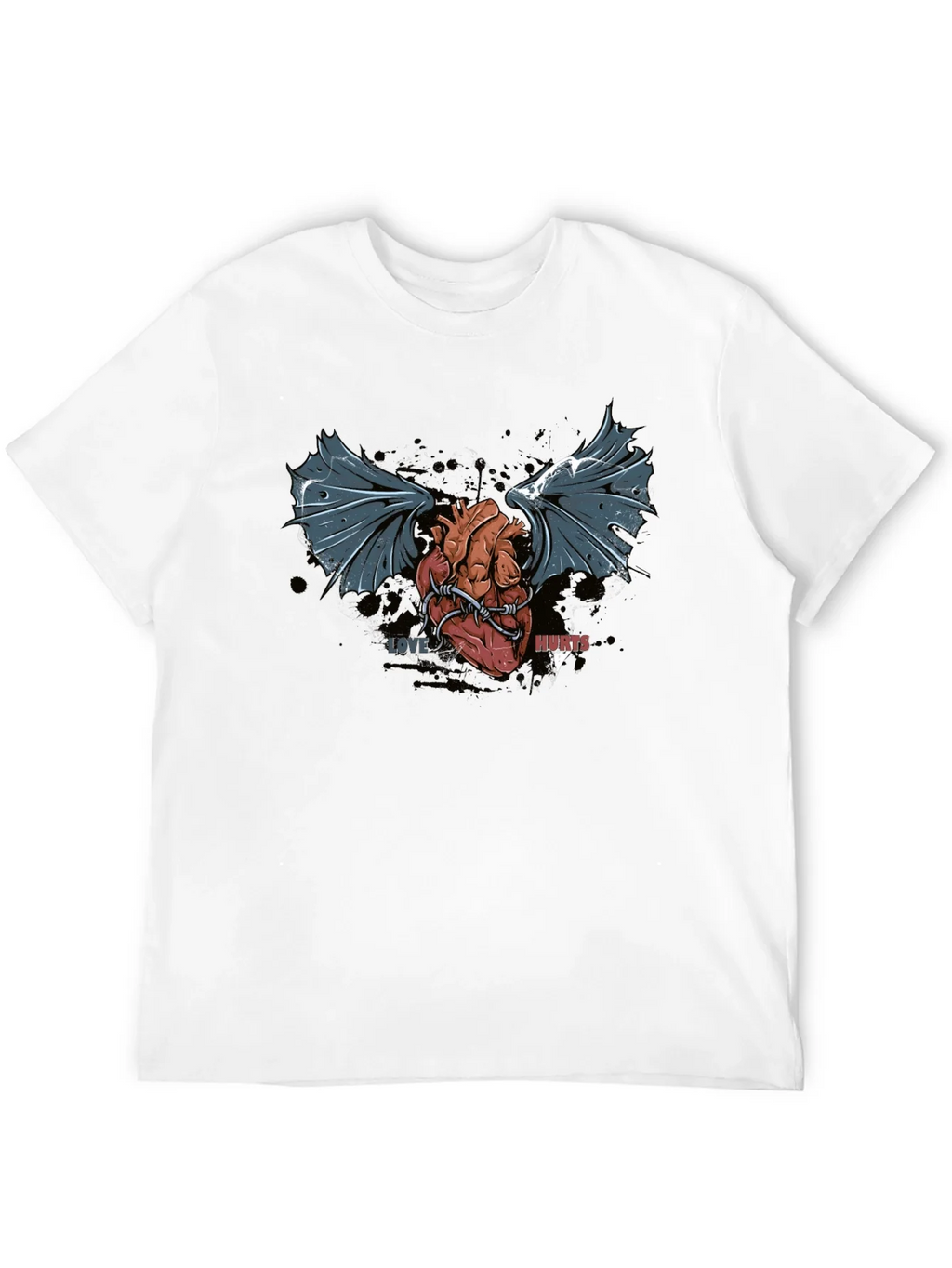 Love Hurts T-Shirt - Winged Heart Graphic Tee