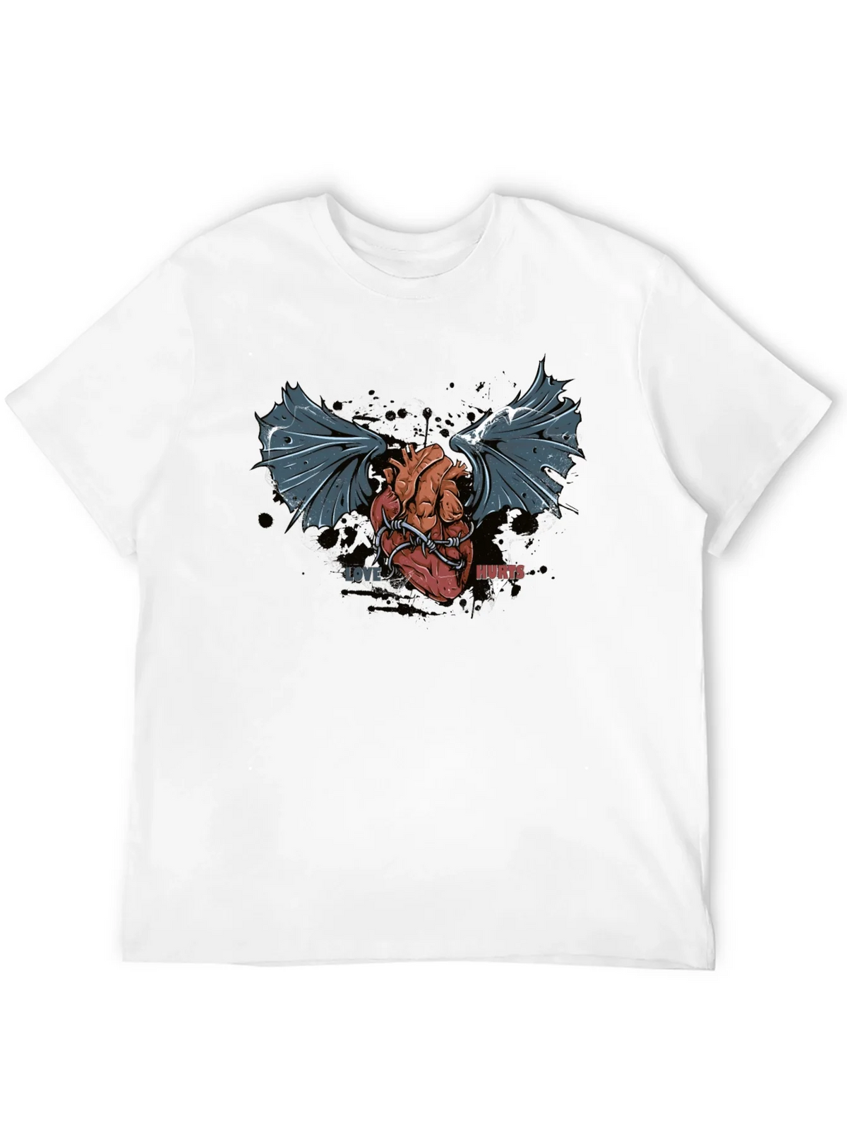 Love Hurts T-Shirt - Winged Heart Graphic Tee