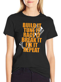 Build Tune Race Repeat Black T-Shirt