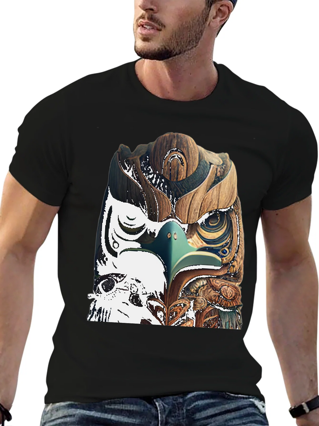 Wood Owl Graphic Tee - Unique Nature Style
