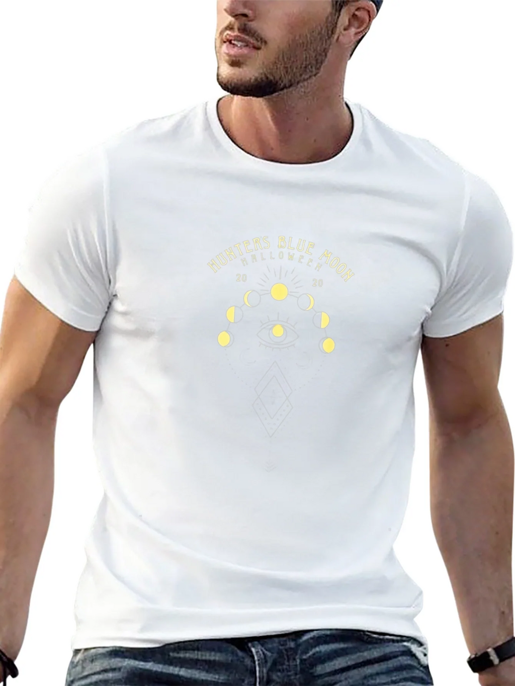 Hunters Blue Moon Halloween Graphic Tee - Black