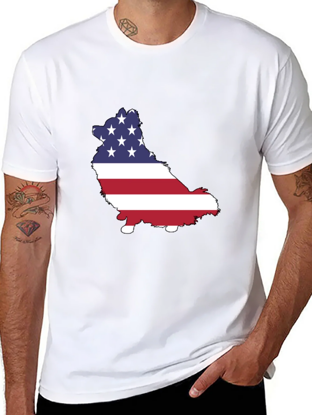 American Flag Dog Graphic Tee