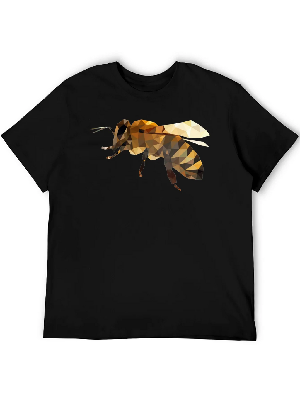 Geometric Bee Graphic Black T-Shirt