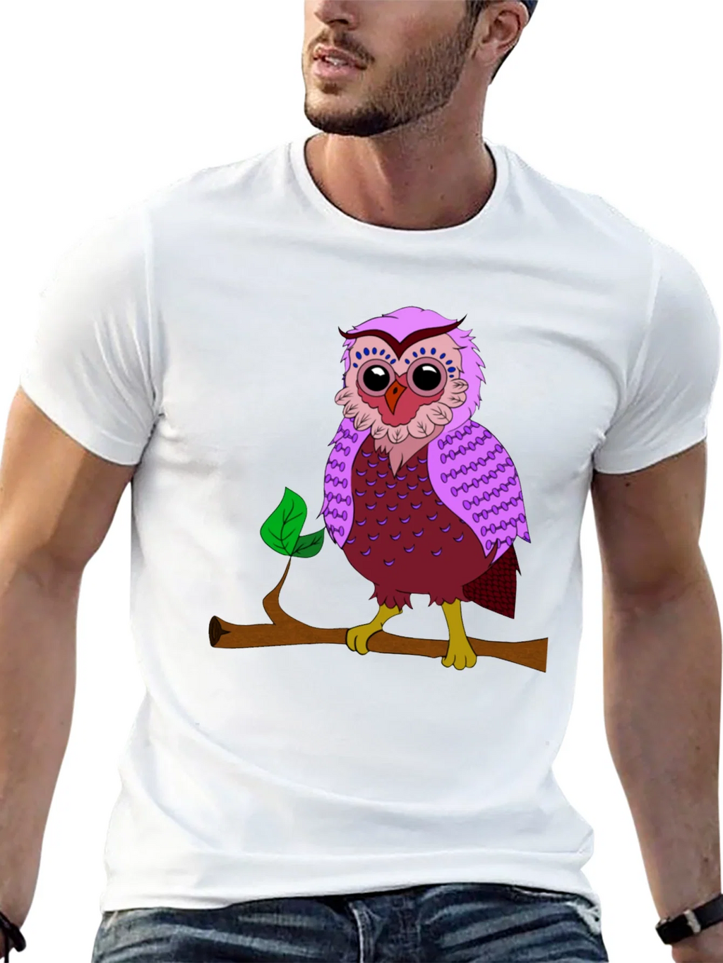Owl on Branch Graphic T-Shirt