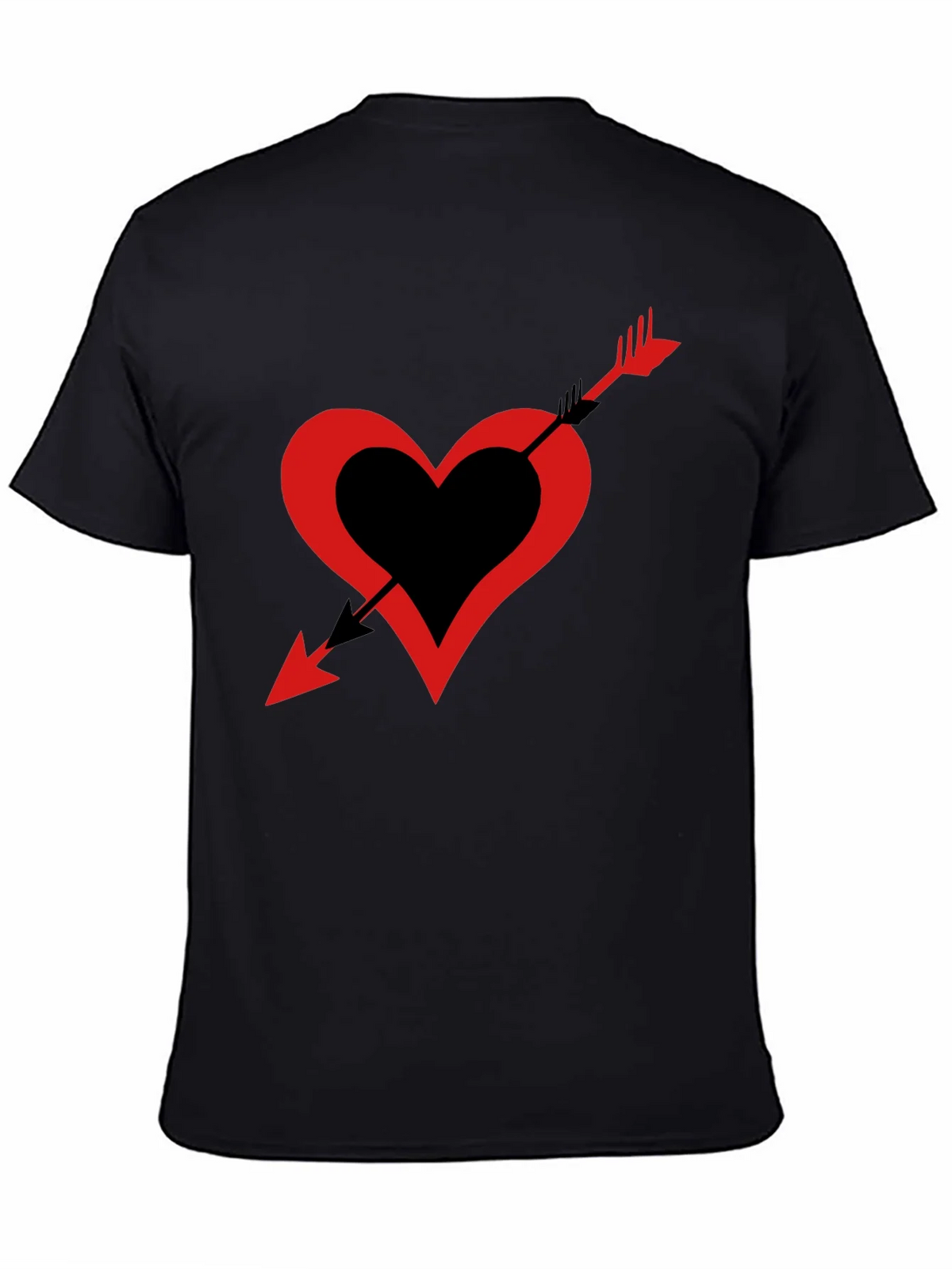 Heart Arrow Graphic Tee - Black Casual Shirt